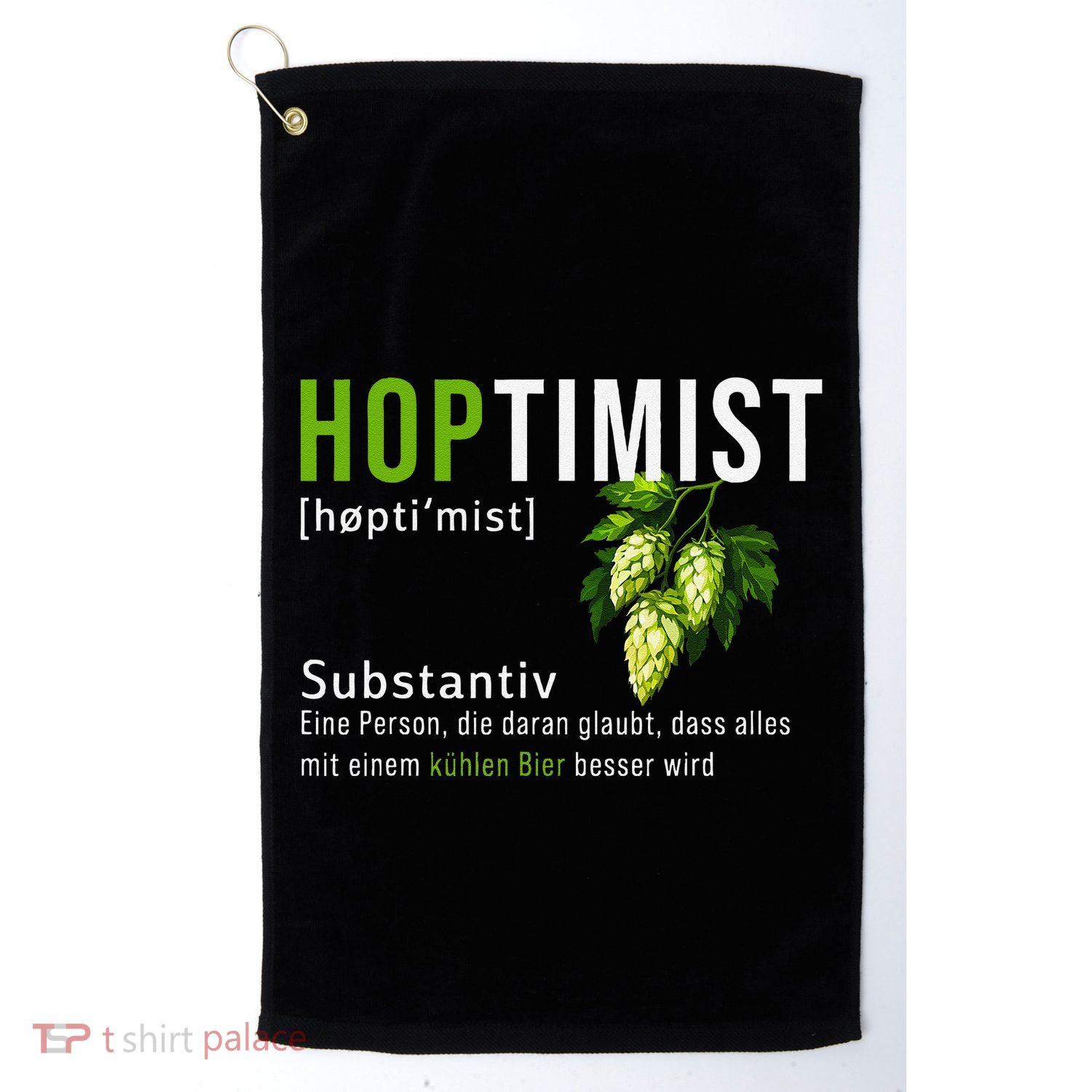 Beer Lovers Funny Hoptimist Hops Beer Party Golf Towel