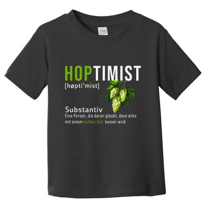 Beer Lovers Funny Hoptimist Hops Beer Party Toddler T-Shirt