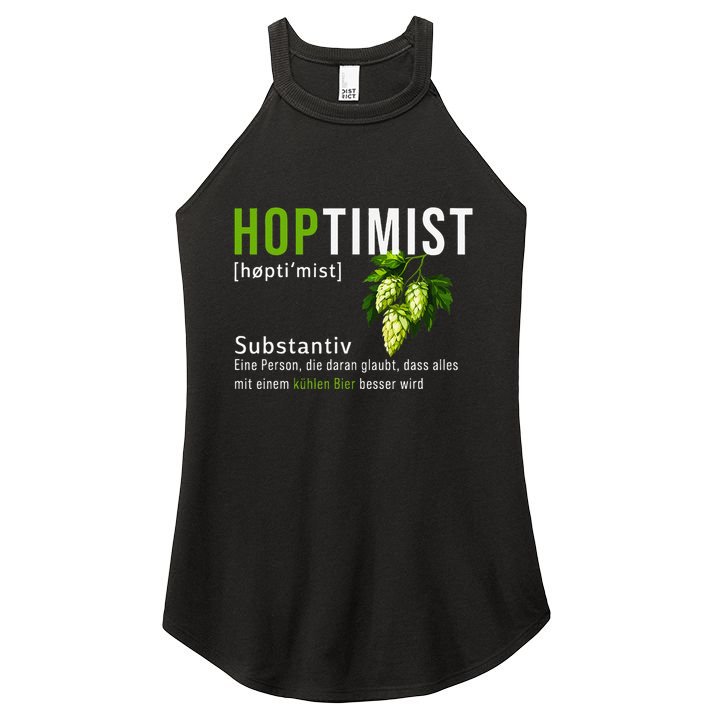 Beer Lovers Funny Hoptimist Hops Beer Party Women's Perfect Tri Rocker Tank