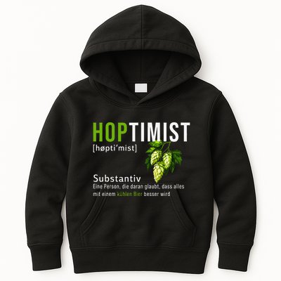 Beer Lovers Funny Hoptimist Hops Beer Party Kids Hoodie