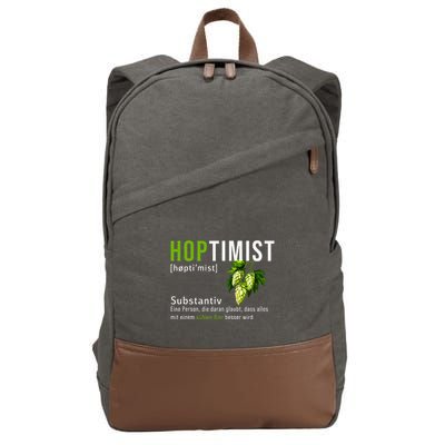 Beer Lovers Funny Hoptimist Hops Beer Party Cotton Canvas Backpack