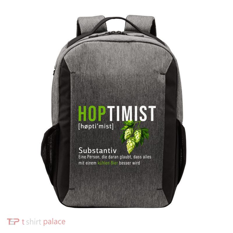 Beer Lovers Funny Hoptimist Hops Beer Party Vector Backpack
