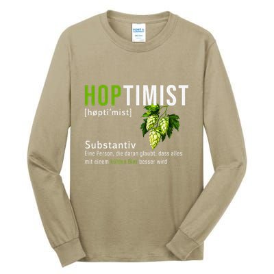 Beer Lovers Funny Hoptimist Hops Beer Party Tall Long Sleeve T-Shirt