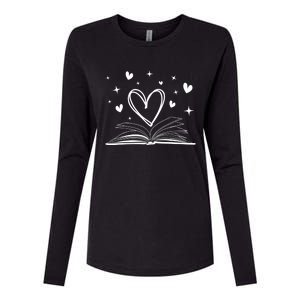 Bookworm Librarian Funny Book Reading Valentine's Day Heart Gift Womens Cotton Relaxed Long Sleeve T-Shirt