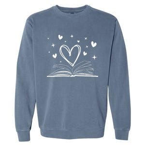 Bookworm Librarian Funny Book Reading Valentine's Day Heart Gift Garment-Dyed Sweatshirt