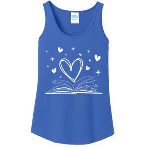 Bookworm Librarian Funny Book Reading Valentine's Day Heart Gift Ladies Essential Tank