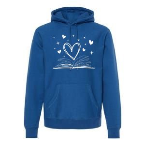 Bookworm Librarian Funny Book Reading Valentine's Day Heart Gift Premium Hoodie