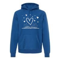 Bookworm Librarian Funny Book Reading Valentine's Day Heart Gift Premium Hoodie