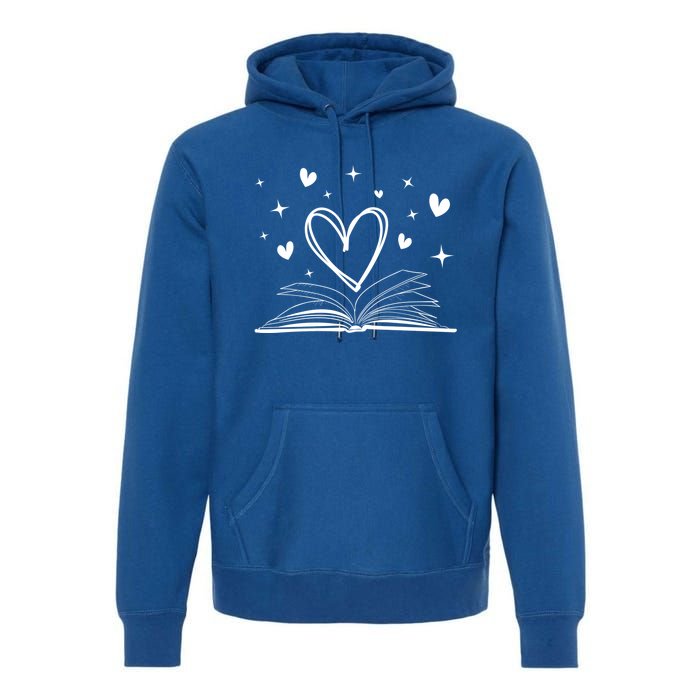 Bookworm Librarian Funny Book Reading Valentine's Day Heart Gift Premium Hoodie