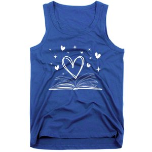 Bookworm Librarian Funny Book Reading Valentine's Day Heart Gift Tank Top