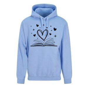 Bookworm Librarian Funny Book Reading Valentine's Day Heart Gift Unisex Surf Hoodie