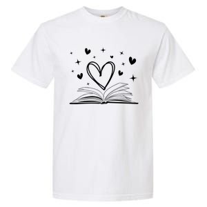 Bookworm Librarian Funny Book Reading Valentine's Day Heart Gift Garment-Dyed Heavyweight T-Shirt