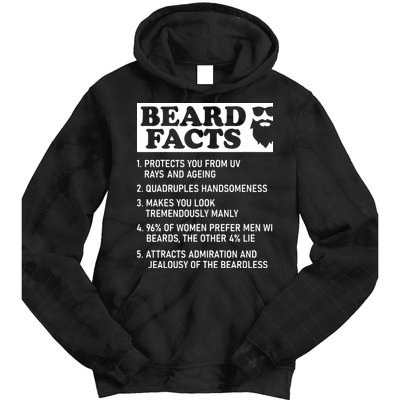 Beard Lover Funny Beard Facts Bearded Guy Humor Tie Dye Hoodie