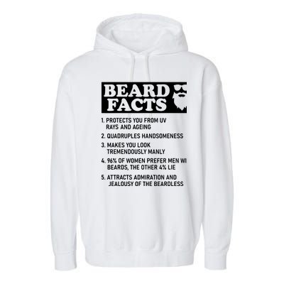 Beard Lover Funny Beard Facts Bearded Guy Humor Garment-Dyed Fleece Hoodie