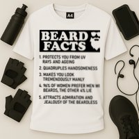 Beard Lover Funny Beard Facts Bearded Guy Humor Cooling Performance Crew T-Shirt