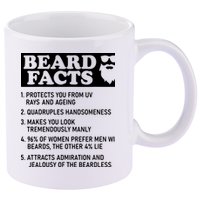 Beard Lover Funny Beard Facts Bearded Guy Humor 11oz C Handle Ceramic Mug