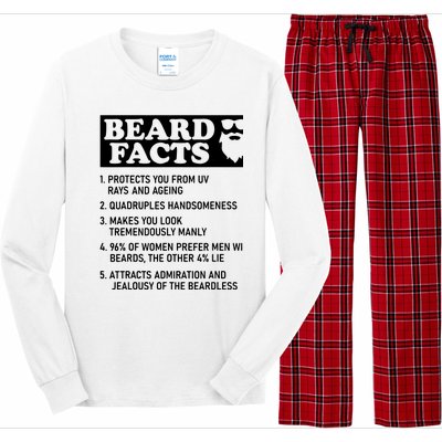 Beard Lover Funny Beard Facts Bearded Guy Humor Long Sleeve Pajama Set