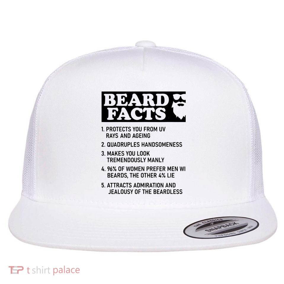 Beard Lover Funny Beard Facts Bearded Guy Humor Flatbill Hat