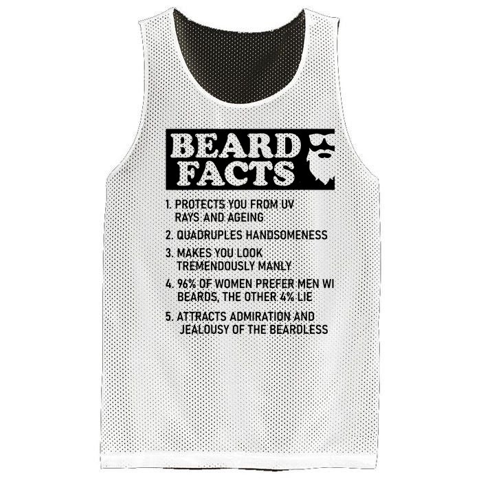 Beard Lover Funny Beard Facts Bearded Guy Humor Mesh Reversible Basketball Jersey Tank