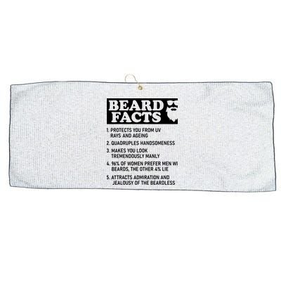 Beard Lover Funny Beard Facts Bearded Guy Humor Large Microfiber Waffle Golf Towel