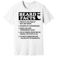 Beard Lover Funny Beard Facts Bearded Guy Humor Premium T-Shirt