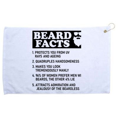 Beard Lover Funny Beard Facts Bearded Guy Humor Grommeted Golf Towel