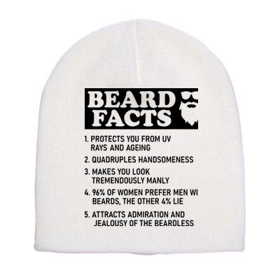 Beard Lover Funny Beard Facts Bearded Guy Humor Short Acrylic Beanie