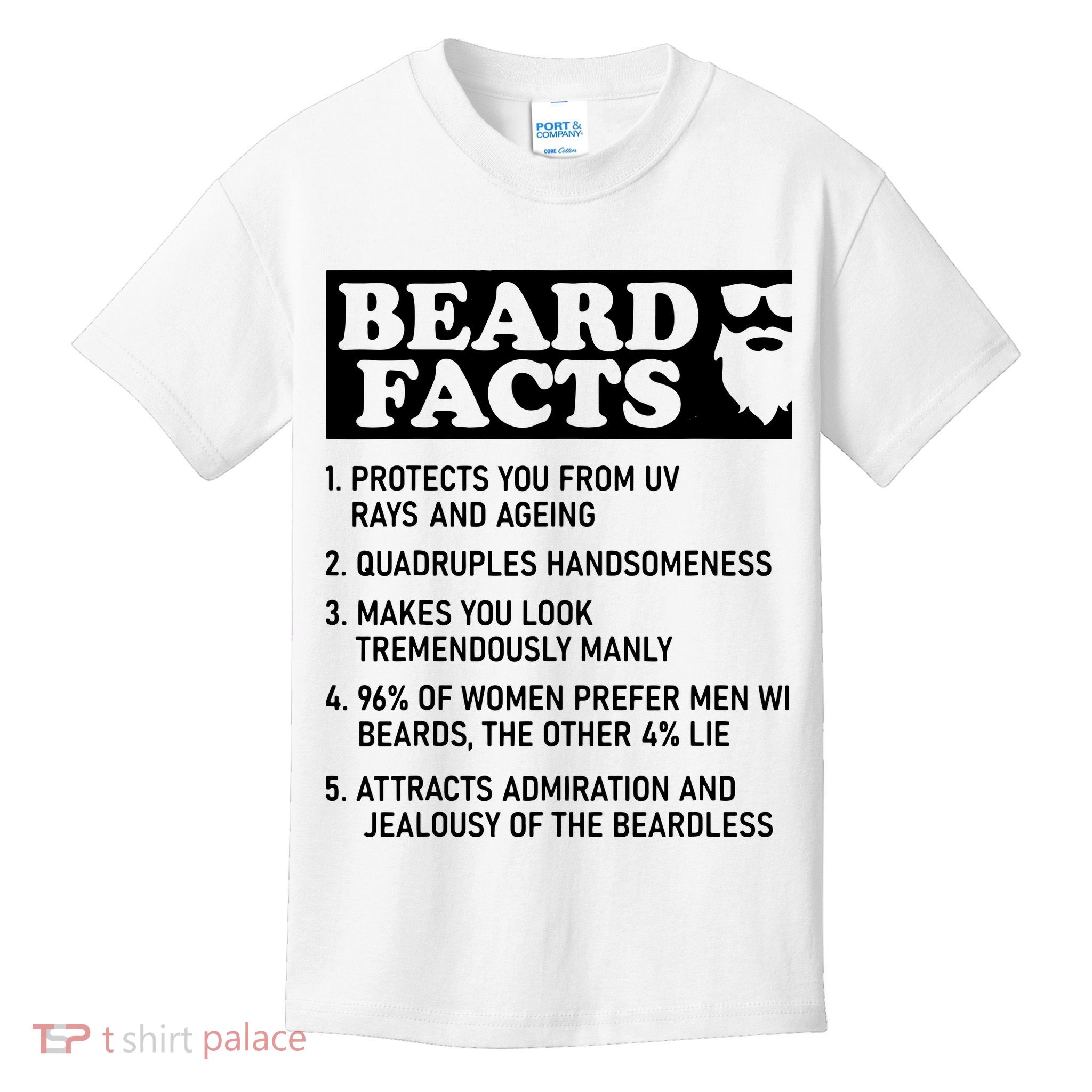 Beard Lover Funny Beard Facts Bearded Guy Humor Kids T-Shirt