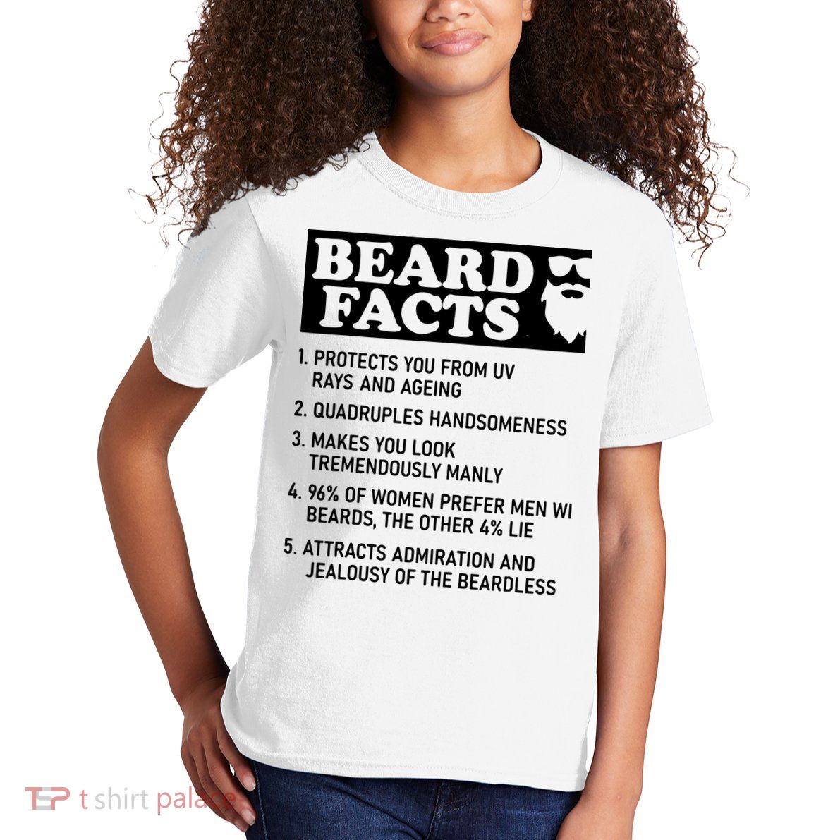 Beard Lover Funny Beard Facts Bearded Guy Humor Kids T-Shirt