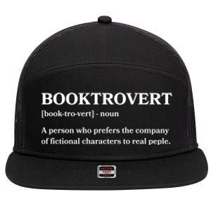 Book Lovers Funny Gift Funny Book Worm Booktrovert Gift 7 Panel Mesh Trucker Snapback Hat