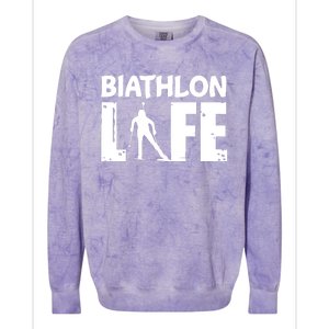 Biathlon Life For Biathletes Skiing Premium Colorblast Crewneck Sweatshirt