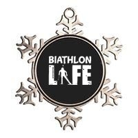 Biathlon Life For Biathletes Skiing Premium Metallic Star Ornament