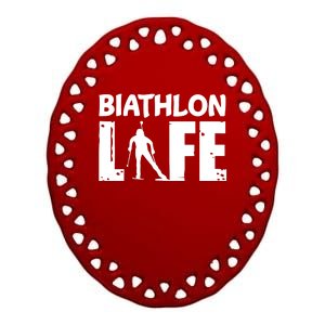 Biathlon Life For Biathletes Skiing Premium Ceramic Oval Ornament