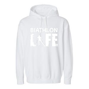 Biathlon Life For Biathletes Skiing Premium Garment-Dyed Fleece Hoodie