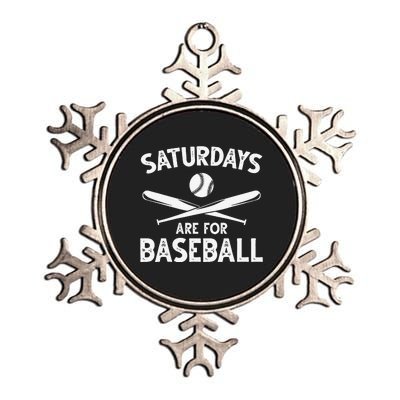 Baseball Lover Funny Saturdays Are For Baseball Baseballer Metallic Star Ornament