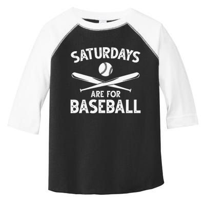 Baseball Lover Funny Saturdays Are For Baseball Baseballer Toddler Fine Jersey T-Shirt