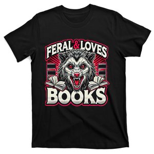 Book Lover Funny Reader Possum Librarian Library T-Shirt