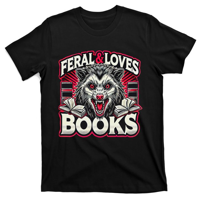 Book Lover Funny Reader Possum Librarian Library T-Shirt