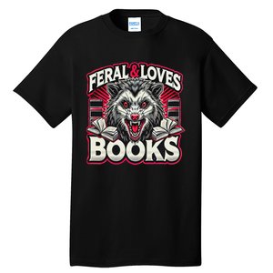 Book Lover Funny Reader Possum Librarian Library Tall T-Shirt