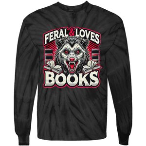 Book Lover Funny Reader Possum Librarian Library Tie-Dye Long Sleeve Shirt