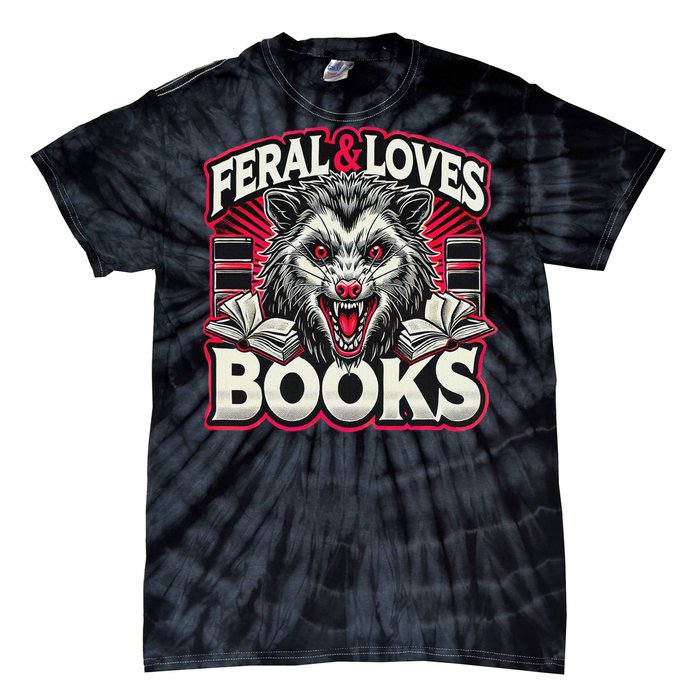 Book Lover Funny Reader Possum Librarian Library Tie-Dye T-Shirt