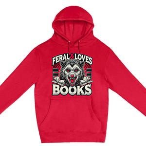 Book Lover Funny Reader Possum Librarian Library Premium Pullover Hoodie