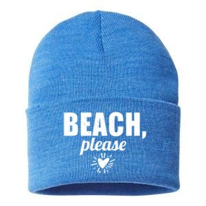 Beach Lover Funny Funny Gift Beach Please Great Gift Sustainable Knit Beanie