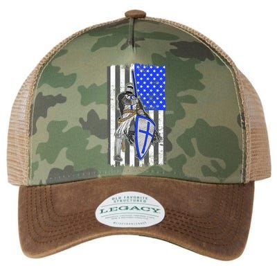 Blue Line Flag Templar Knight Warrior Legacy Tie Dye Trucker Hat