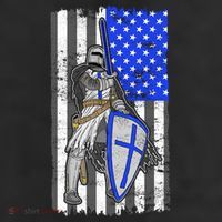 Blue Line Flag Templar Knight Warrior 11oz C Handle Ceramic Mug
