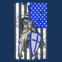 Blue Line Flag Templar Knight Warrior Drawstring Bag