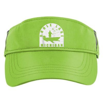 Brule Lake Fishing Michigan Zip Hoodie Adult Drive Performance Visor