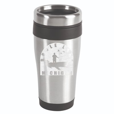 Brule Lake Fishing Michigan Zip Hoodie 16oz Travel Tumbler