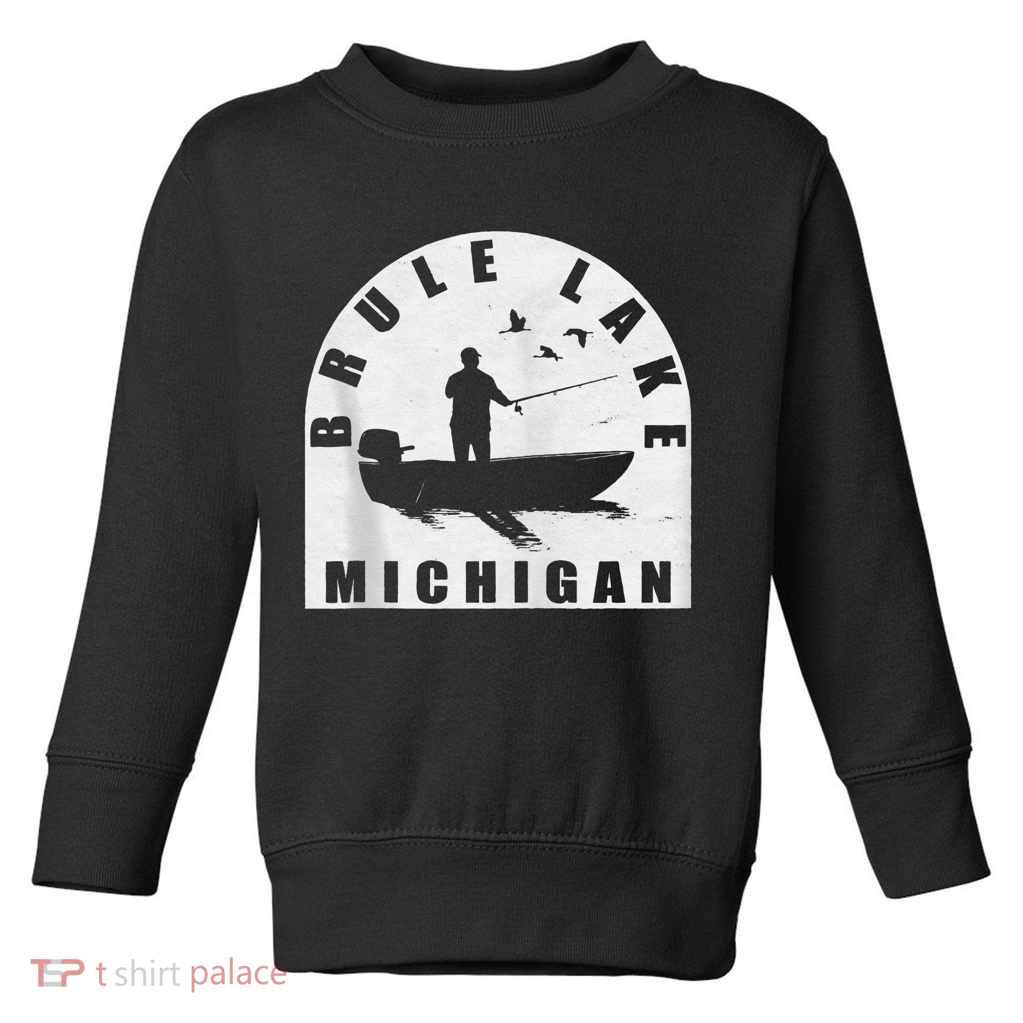 Brule Lake Fishing Michigan Zip Hoodie Toddler Sweatshirt