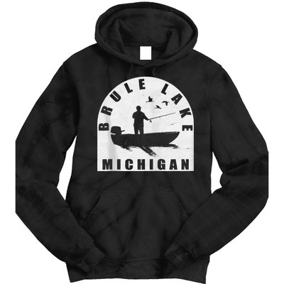 Brule Lake Fishing Michigan Zip Hoodie Tie Dye Hoodie